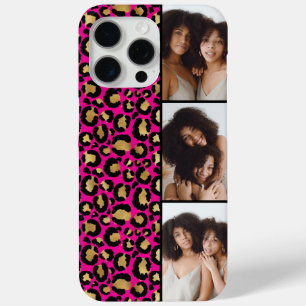 3 Foto Hot Pink und Gold Leopardenmuster Case-Mate iPhone Hülle