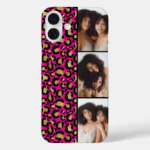 3 Foto Hot Pink und Gold Leopardenprint