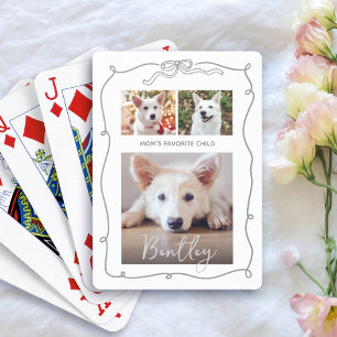 3 Foto Hund Grau Kritzeleien Weiß Mutters Liebling Spielkarten