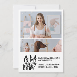 3 Foto in meiner frohen Schwangerschaft Weihnachte Feiertagskarte
