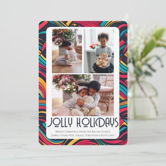 3 Foto Jolly Holidays Weihnachten (Stehend Vorderseite)
