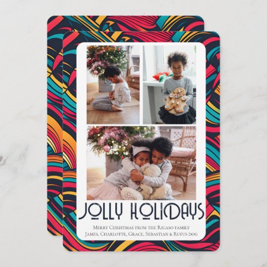 3 Foto Jolly Holidays Weihnachten (Vorne/Hinten)