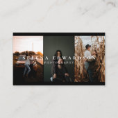 3 Foto Lässig, modern Schwarz/Weiß Visitenkarte (Vorderseite)