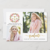 3 Foto Law School Abschluss Blumenverkündung Einladung (Vorderseite)