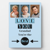 3 Foto Liebe dich Opa blau Fotoplatte (Vorderseite)