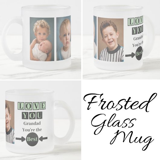 3 Foto Liebe dich Opa grün Mattglastasse