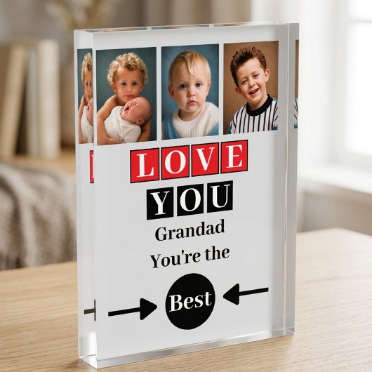 3 Foto Liebe dich Opa rot