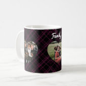 3 Foto Liebe Herzen Büffel kariert Kaffeetasse (Vorderseite Links)
