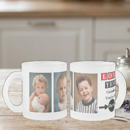 3 Foto Liebe Opa rot Mattglastasse