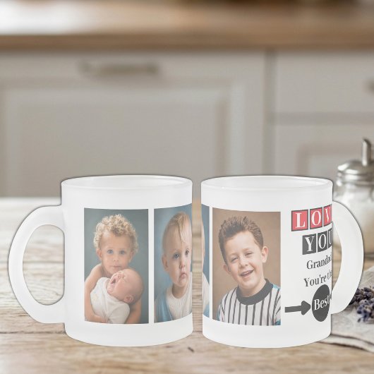 3 Foto Liebe Opa rot Mattglastasse