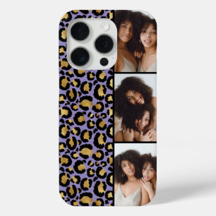 3 Foto Lila und Gold Leopardenmuster Case-Mate iPhone Hülle
