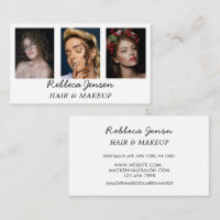 3 Foto Makeup Artist Business Postkarte