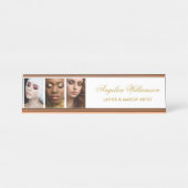 3 Foto Makeup Lashes Salon Name Plakat Schreibtischnamensplakette (Vorderseite )