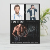 3 Foto-männliche vorbildliche Einladung (Stehend Vorderseite)