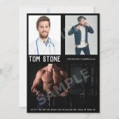 3 Foto-männliche vorbildliche Einladung (Vorderseite)