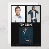 3 Foto-männliche vorbildliche Einladung (Vorne/Hinten)