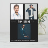 3 Foto-männliche vorbildliche Einladung (Stehend Vorderseite)