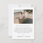 3 Foto minimale Hochzeit Dankeschön Karte (Rückseite)