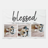 3 Foto mit moderner Kalligraphie - gesegnet Geschirrtuch (Horizontal)