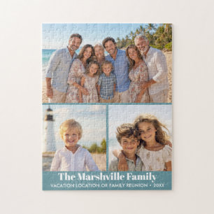 3 Foto Moderne Collage mit Familientext Puzzle
