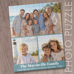 3 Foto Moderne Collage mit Familientext Puzzle