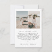 3 Foto Moderne Hochzeit Dankeschön Karte (Rückseite)