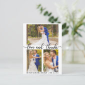 3 Foto Moderne Hochzeitsszeitszene Liebe und Danke Postkarte (Stehend Vorderseite)