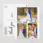 3 Foto Moderne Hochzeitsszeitszene Liebe und Danke Postkarte (Vorne/Hinten)