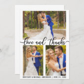 3 Foto Moderne Liebe und Dank Hochzeit Dankeskarte (Vorne/Hinten)