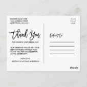 3 Foto Moderne Pinsel Schrift Hochzeit Liebe Danke Postkarte (Rückseite)