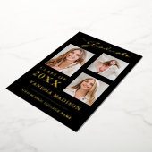 3 Foto Moderne Script Black Gold Grad Ankündigung (Gedreht)