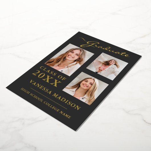 3 Foto Moderne Script Gray Grad Ankündigung (Gedreht)