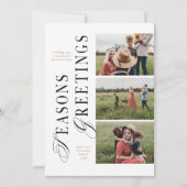 3 Foto Moderner Minimaler Frohe Festtage Einladung (Vorderseite)