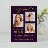 3 Foto Modernes Drehbuch Lila Grad Ankündigung (Stehend vorne)