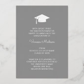 3 Foto Modernes Script White Gold Grad Ankündigung (Rückseite)
