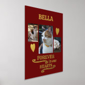 3 Foto Name Haustiere für immer Gedenkgold burgund Foliendrucke (Ablage )