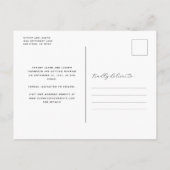 3 Foto Navy Blue Save the Date Postkarte (Rückseite)