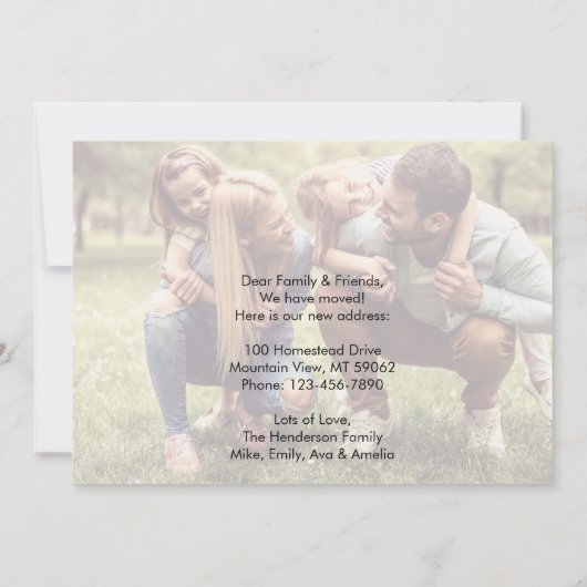 3 Foto Neue Zuhause Sweet Zuhause Änderung der Adr Ankündigung (Rückseite)