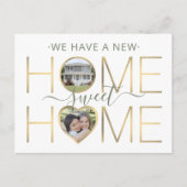 3 Foto Neue Zuhause Sweet Zuhause Änderung der Adr Ankündigungspostkarte (Vorderseite)