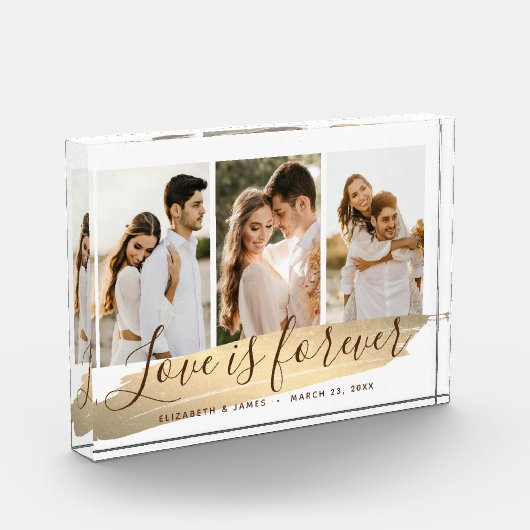 3-Foto Newlyweds Keepake Foto Block (Links)