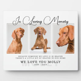 3 Foto Pet Loss Geschenk für Hunde und Katze - Mem Fotoplatte