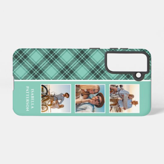 3 Foto Preppy Kariert Modern Girl Individuelle Nam Samsung Galaxy Hülle (Rückseite (Horizontal))