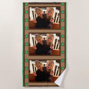 3 Foto Retro-Filmstreifen Grün Strandtuch