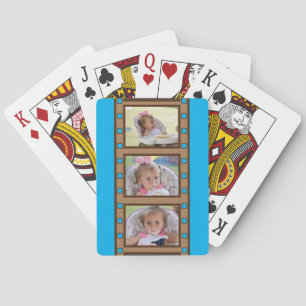 3 Foto Retro Filmstrip Blue Spielkarten