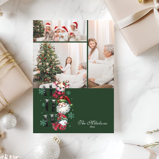 3 Foto Retro Santa & Friends Weihnachten