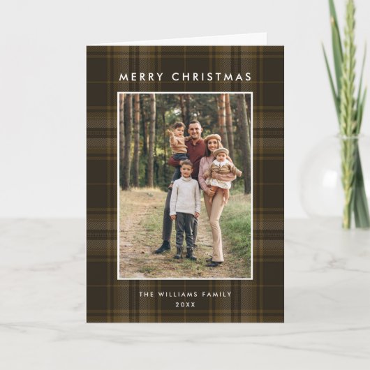 3 Foto Retro Weihnachten Karierte Gruß (Vorderseite)