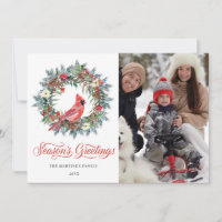 3 FOTO Roter Kardinal Weihnachtsfeiertag Karte