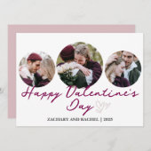 3 Foto Rundromantischer Couple Valentinstag Feiertagskarte (Vorne/Hinten)