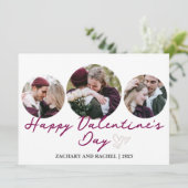 3 Foto Rundromantischer Couple Valentinstag Feiertagskarte (Stehend Vorderseite)