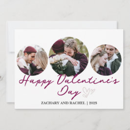 3 Foto Rundromantischer Couple Valentinstag Feiertagskarte